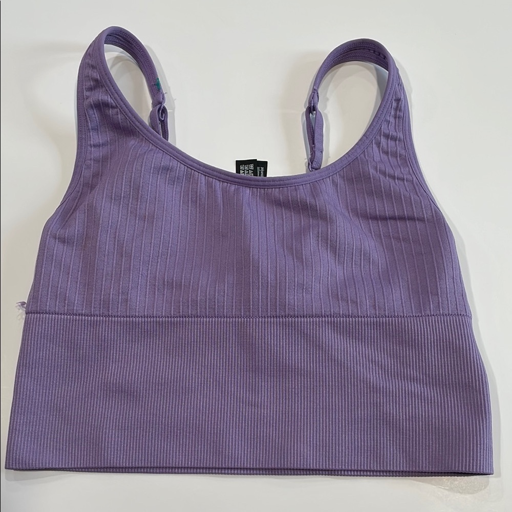 Purple Ribbed Women's Bralette
